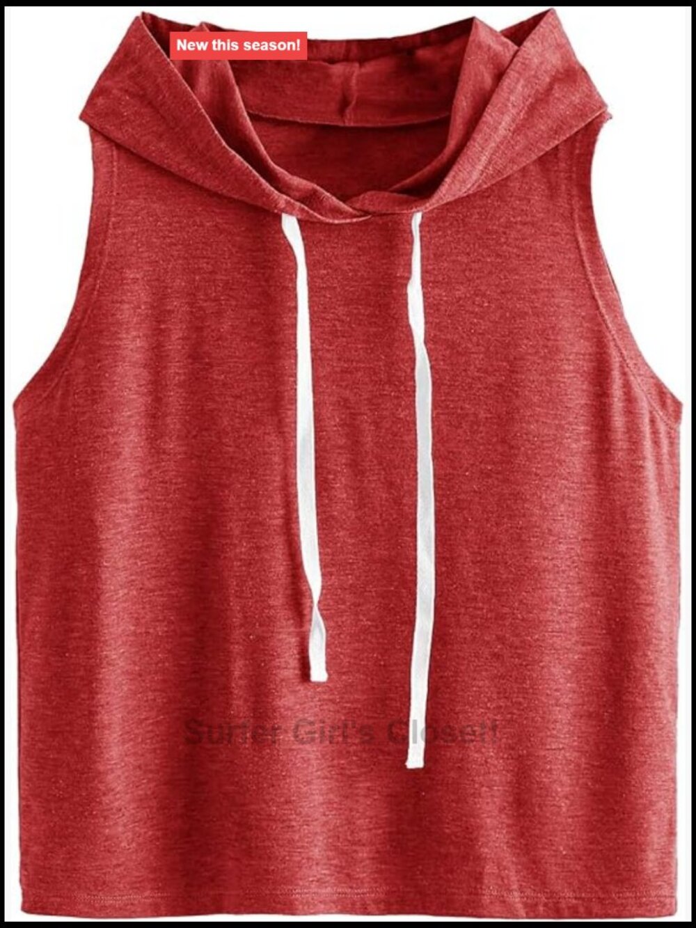 Sleeveless Hooded Athletic Tank Top for Women Lightweight Breathable Drawcord